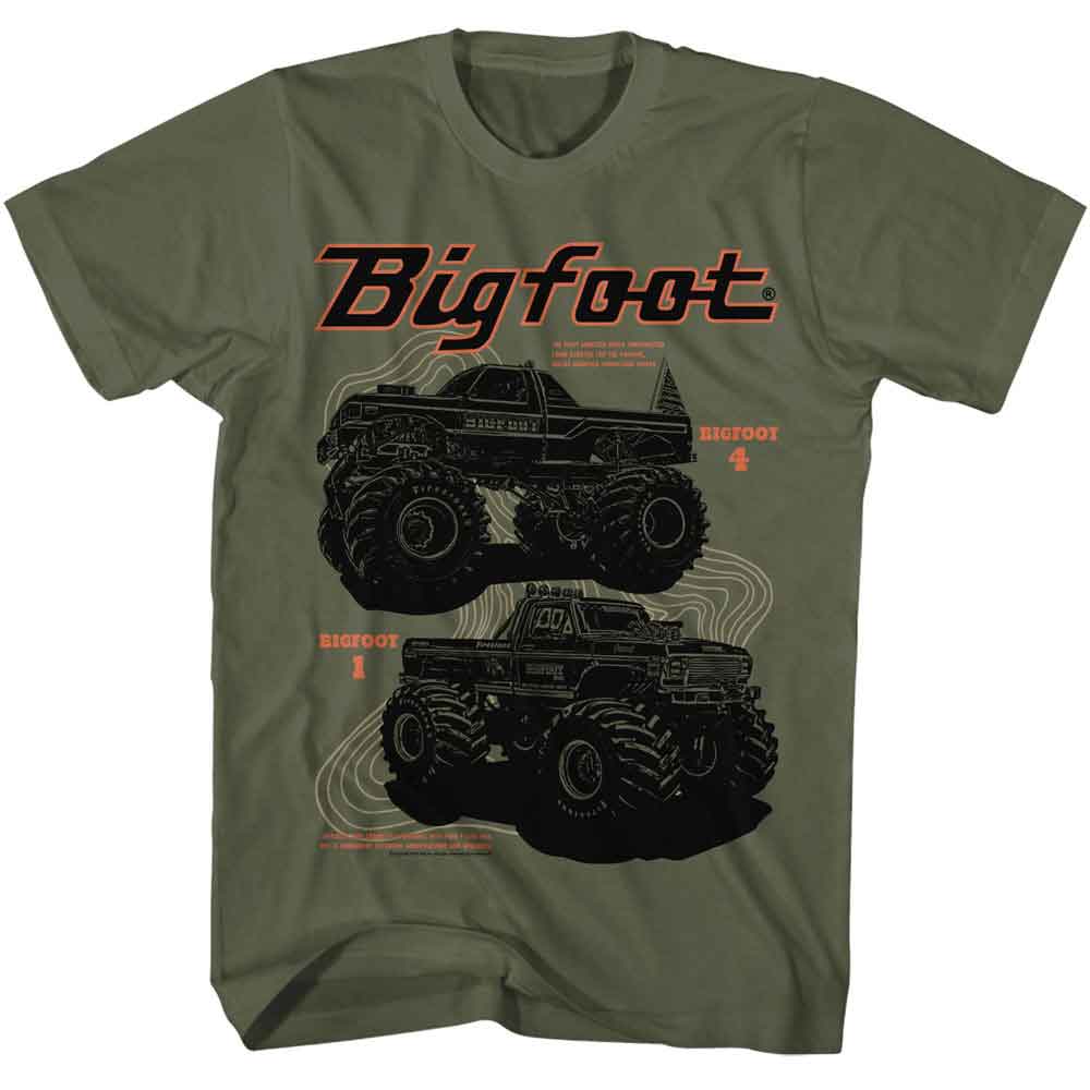 Bigfoot 1 and 4 Military Green T-Shirt