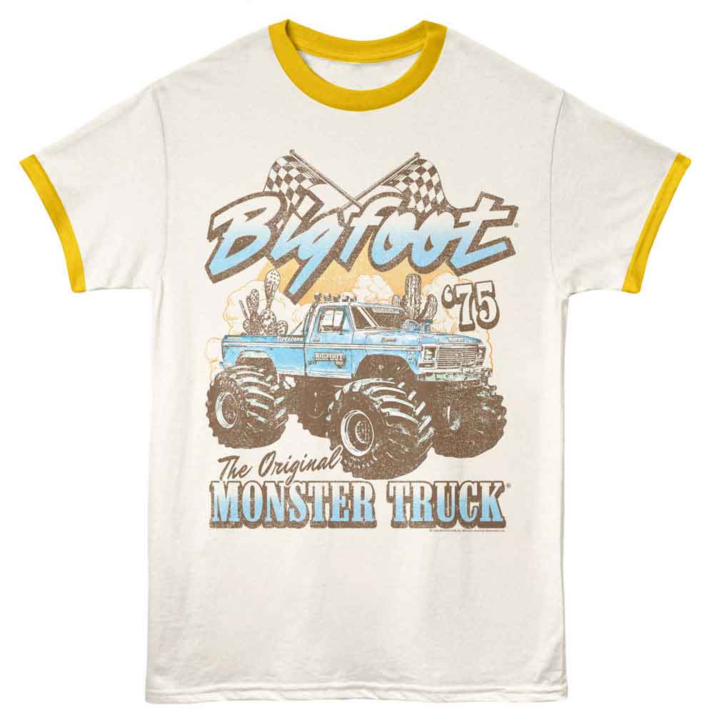 Bigfoot Dust Vintage White Mellow Yellow Ringer T-Shirt