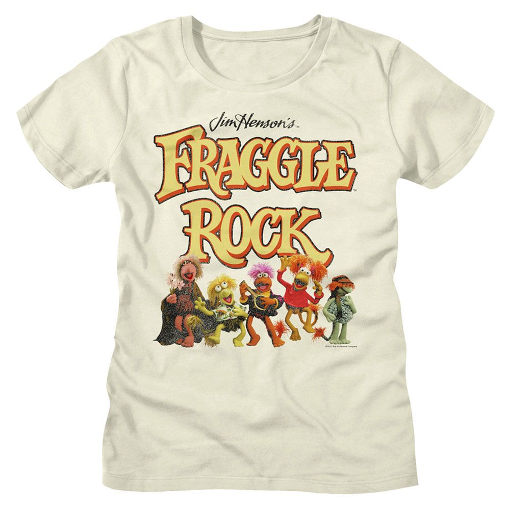 Fraggle Rock Fraggies and Logo Vintage White Women's T-Shirt