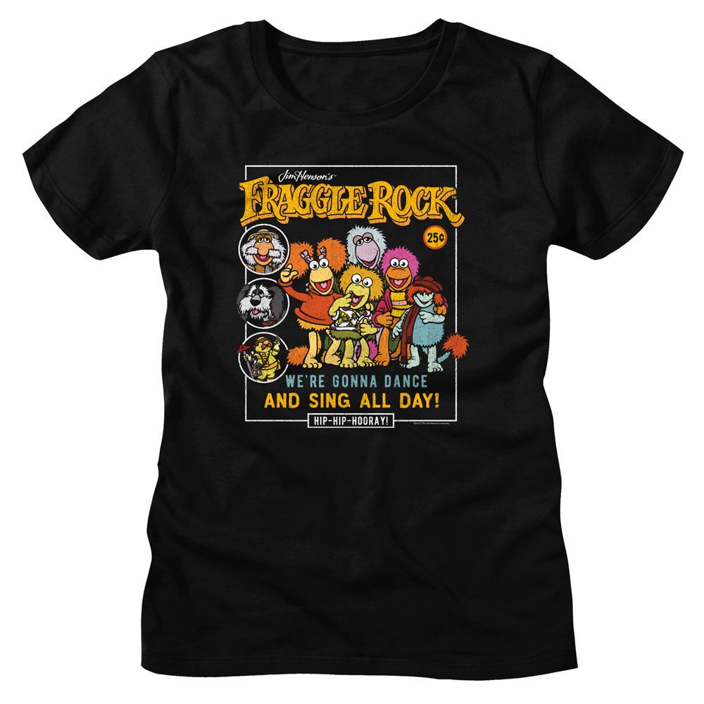 Fraggle Rock Fraggle Rock Comic Cover Style Black Women's T-Shirt