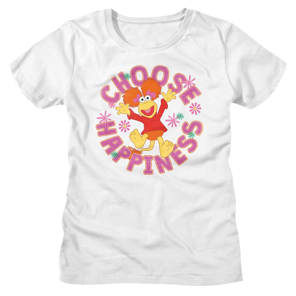 Fraggle Rock Fraggle Rock Choose Happiness White Women's T-Shirt