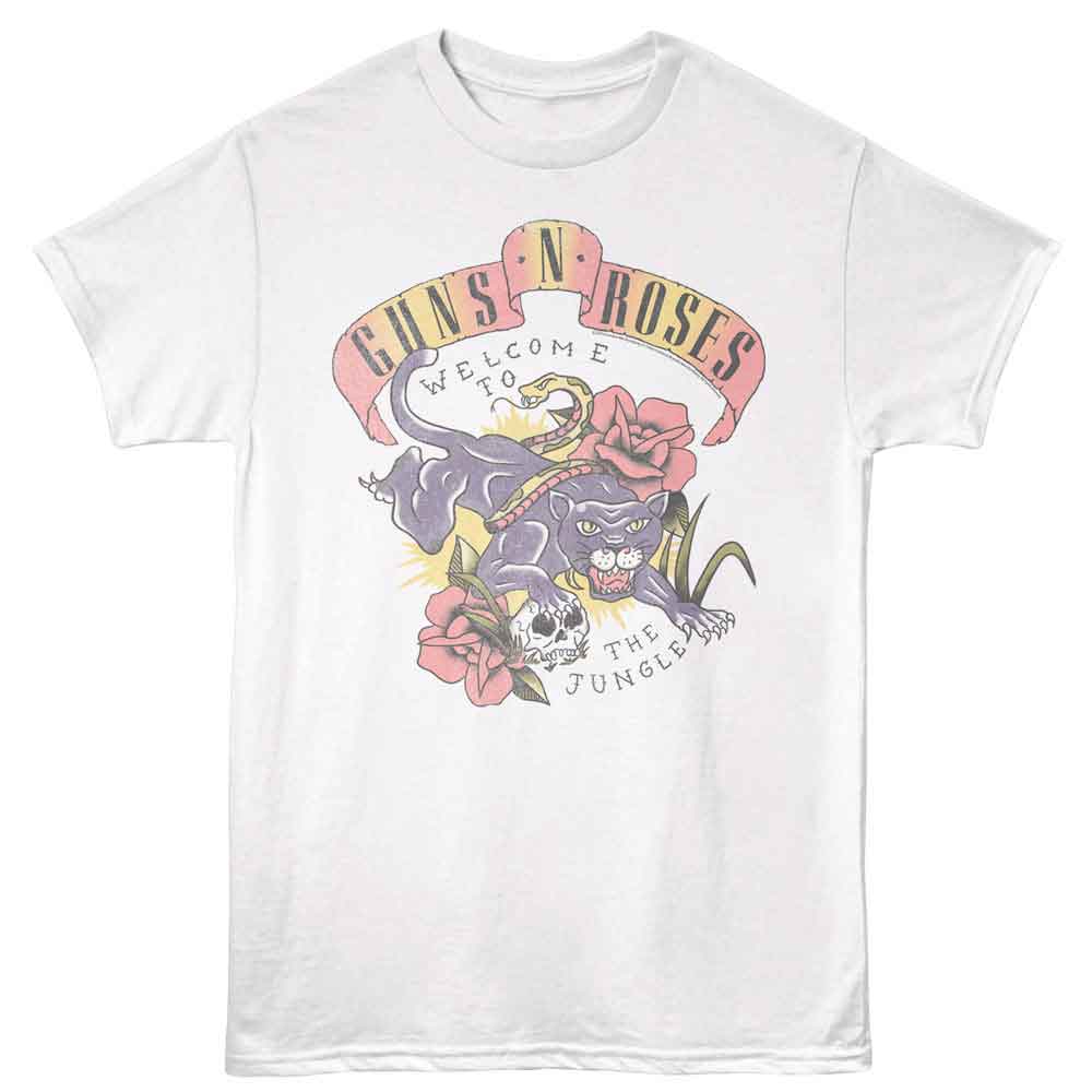 Wholesale GUNS N ROSES GNR TATTOO STYLE JUNGLE WHITE T-Shirt