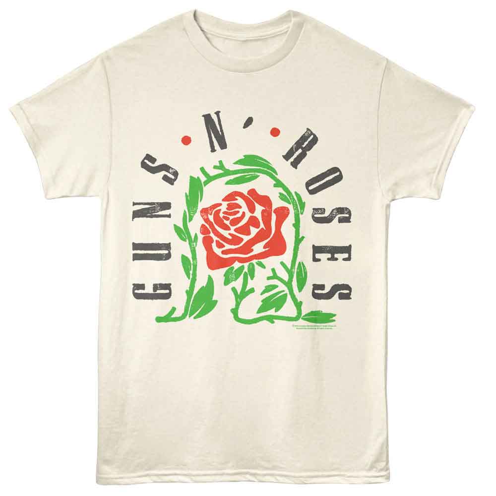 Guns n Roses GNR Thorned Rose Natural T-Shirt