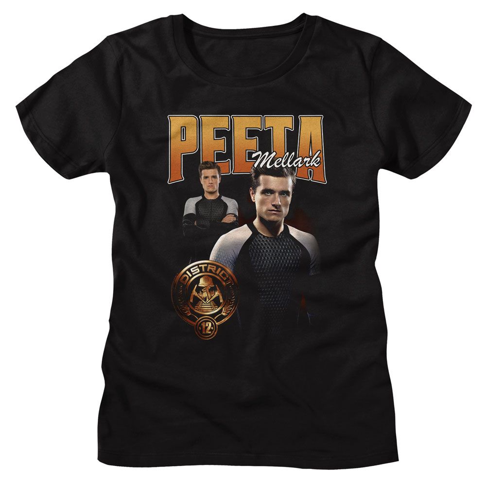 Hunger Games Hunger Games Peeta Duo Photo Black Women's T-Shirt