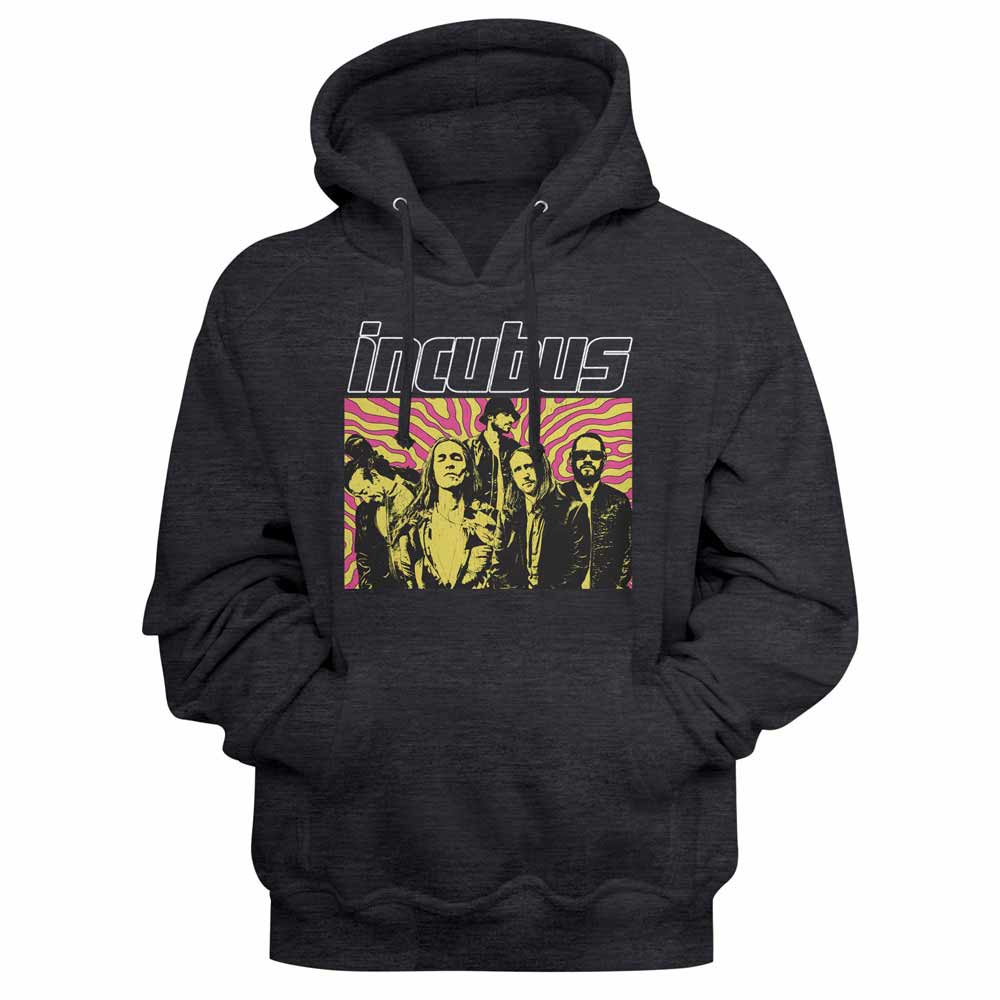 Incubus Swirl Background Charcoal Heather Hoodie