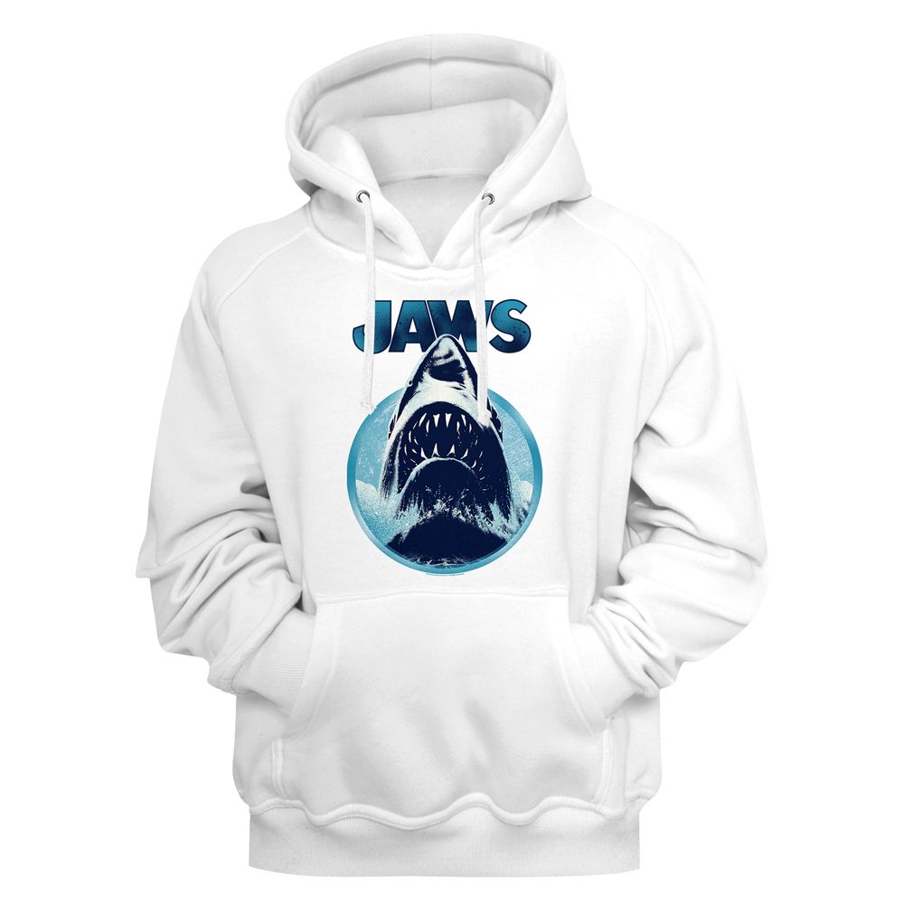Jaws Jaw Blue Circle White Hoodie