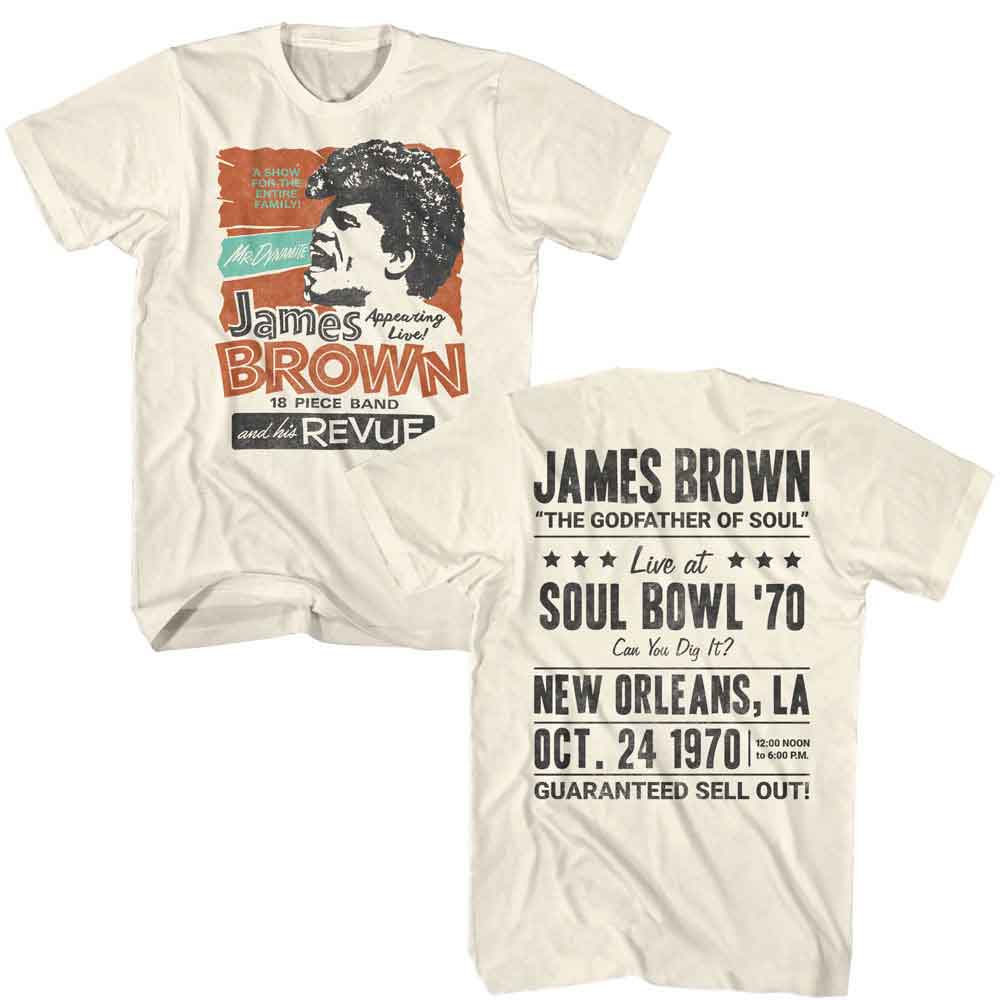 James Brown 1970 Revue 2-Sided Print Natural T-Shirt