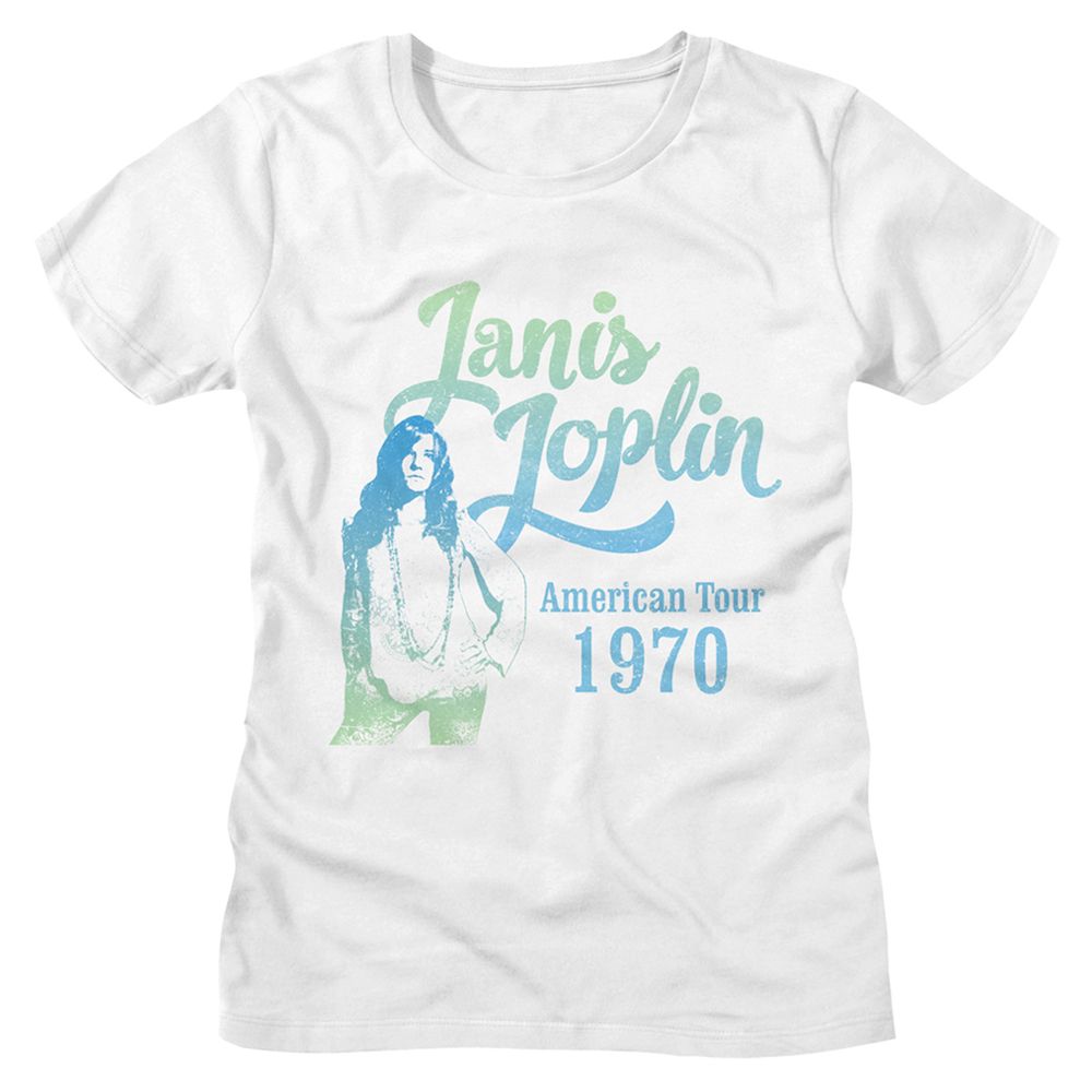 Janis Joplin Gradient White Women's T-Shirt