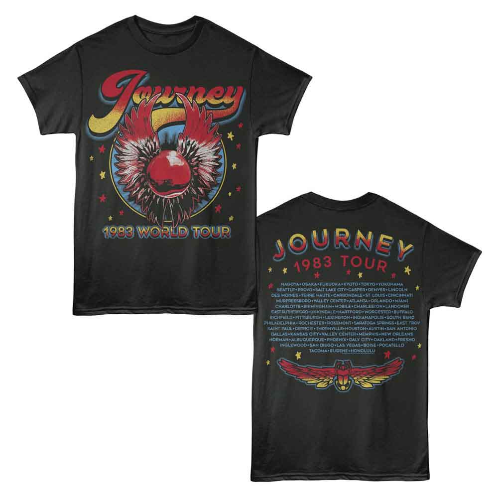 Journey 1983 World Tour 2-Sided Print Smoke T-Shirt