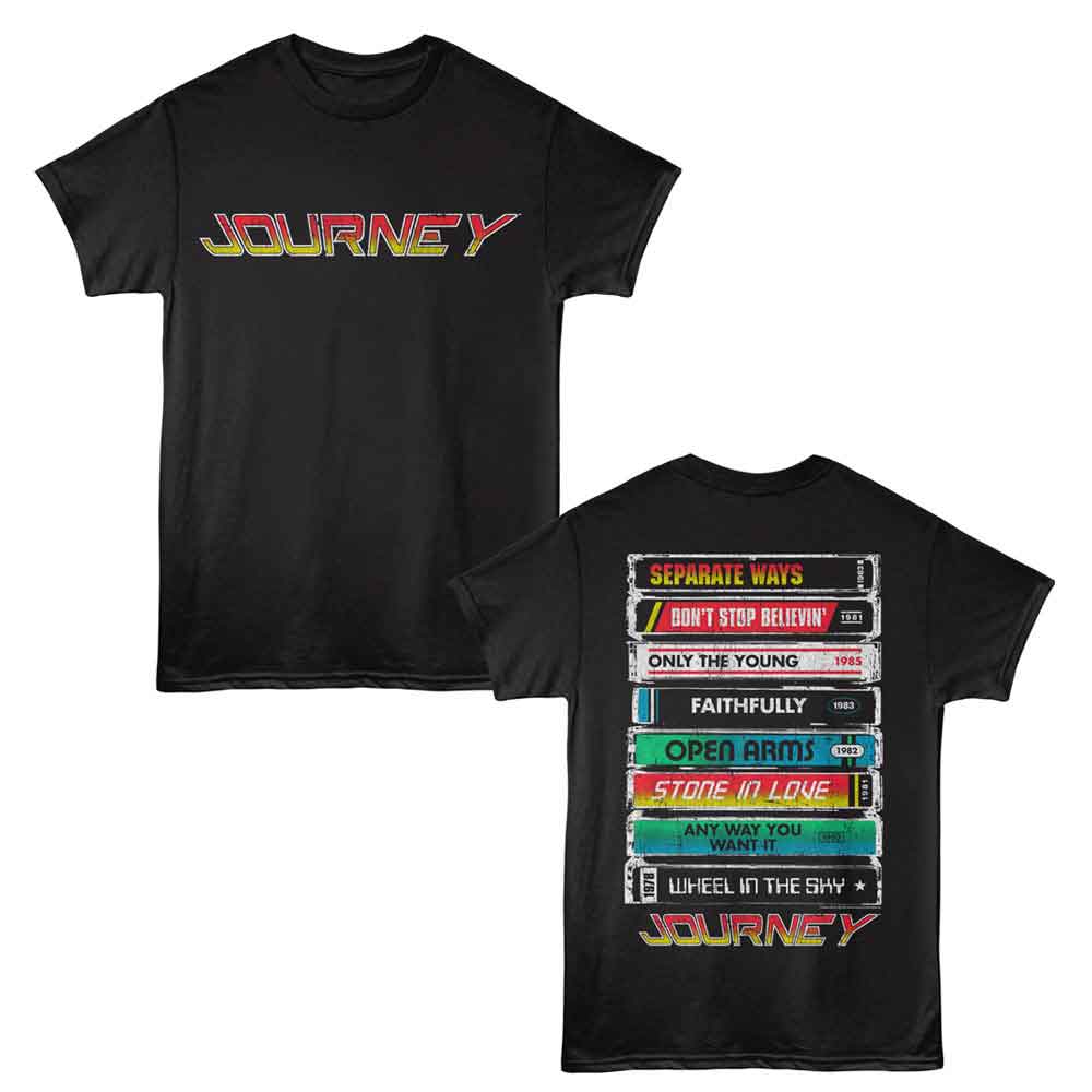 Journey Song Cassettes Black T-Shirt