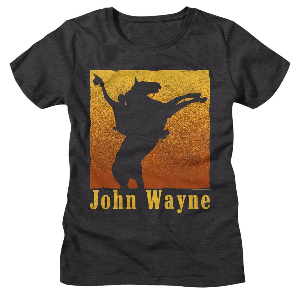 John Wayne John Wayne Rearing Horse Dark Charcoal Heather Women's T-Shirt