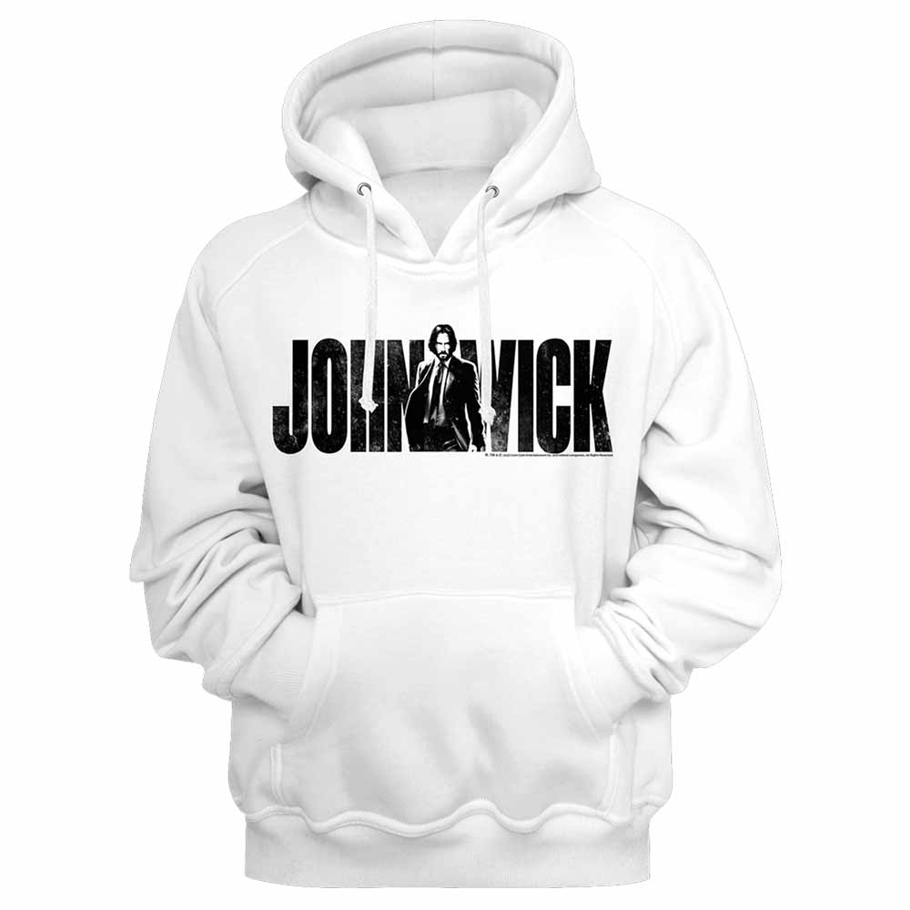 John Wick With Name White Hoodie