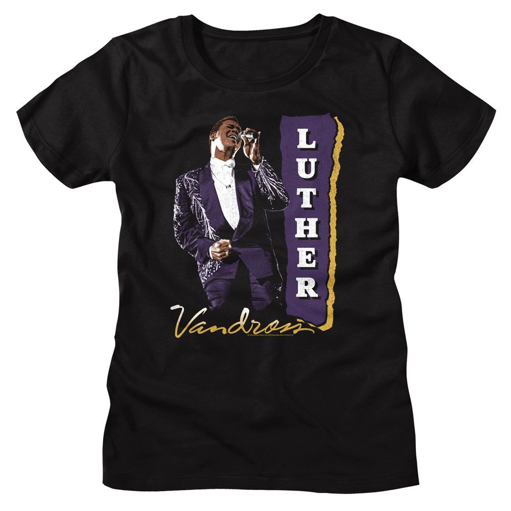 Luther Vandross Luther Vandross Purple Suit Black Women's T-Shirt