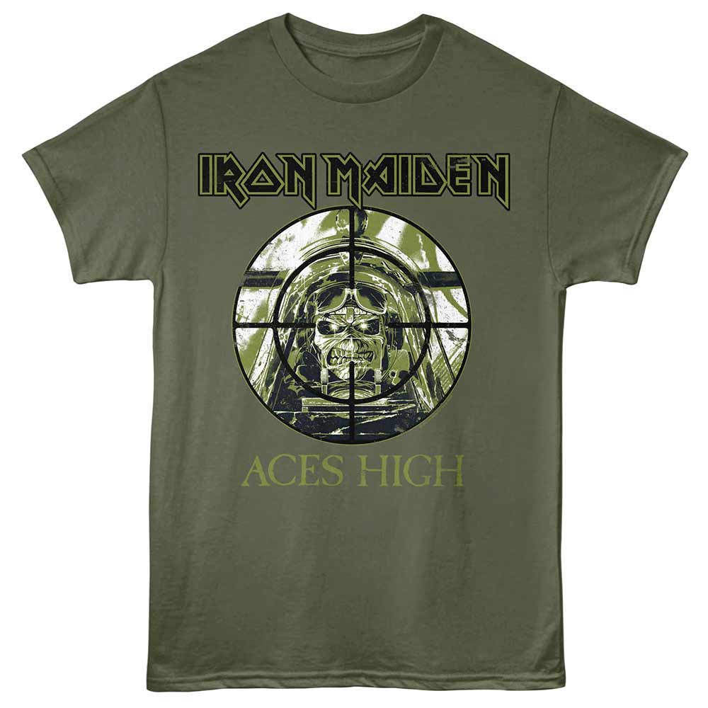 Iron Maiden Aces High Military Green T-Shirt