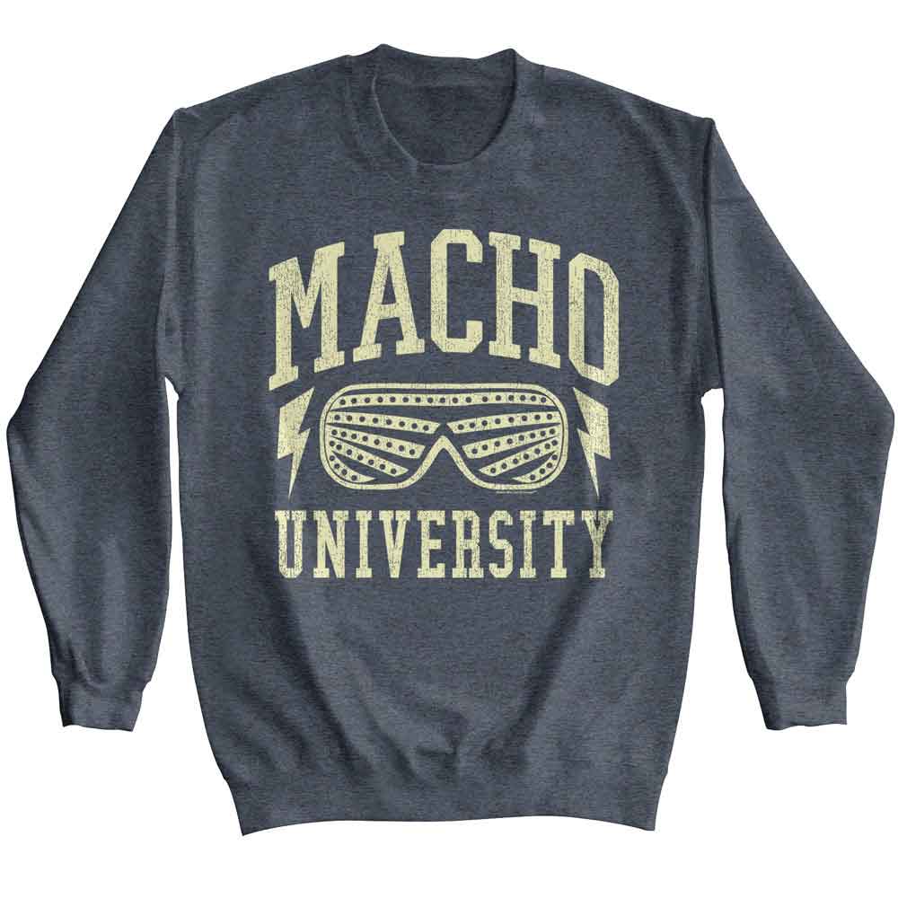 Macho Man University Dark Heather Adult L/s Sweatshirt