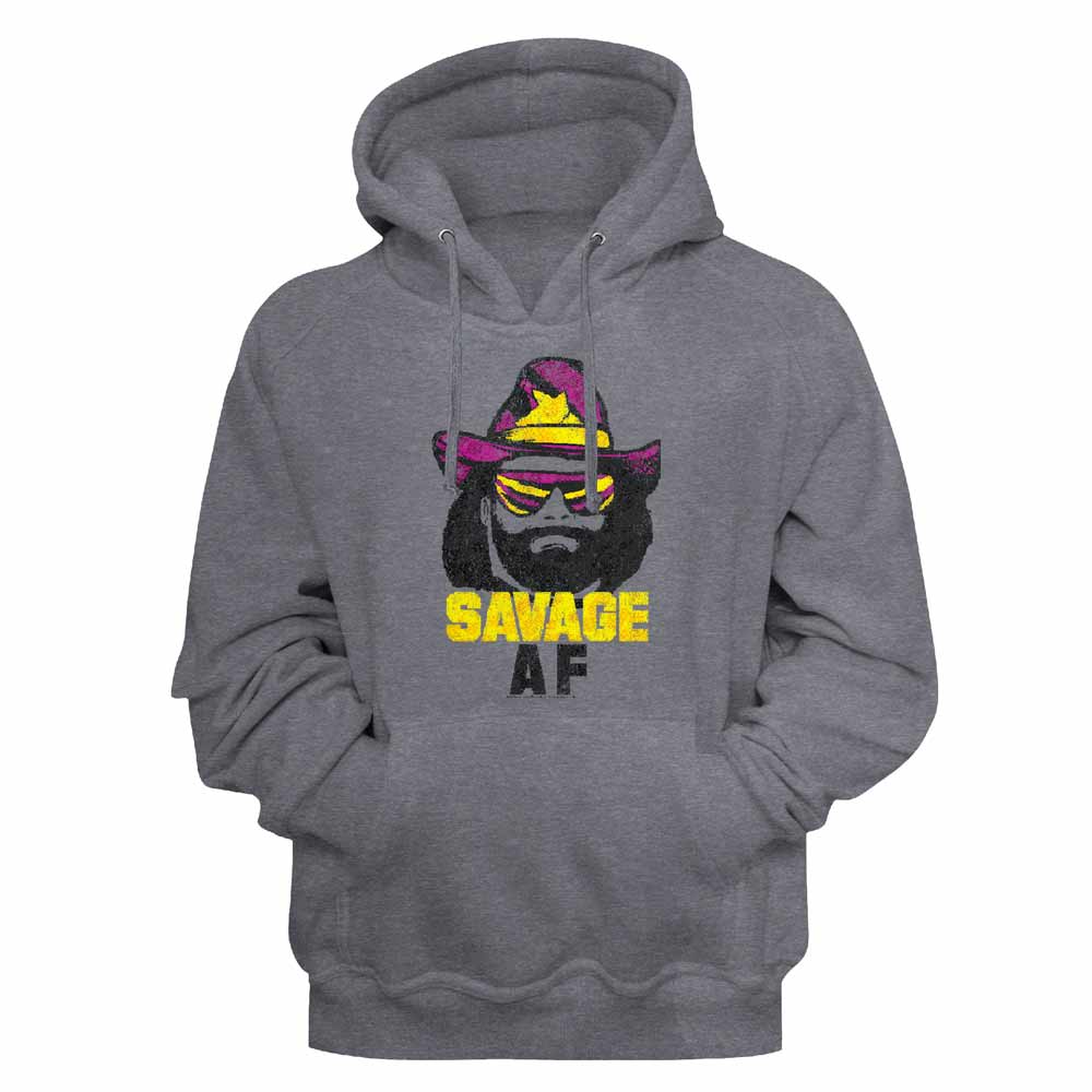 Macho Man Savage AF Gunmetal Heather Hoodie