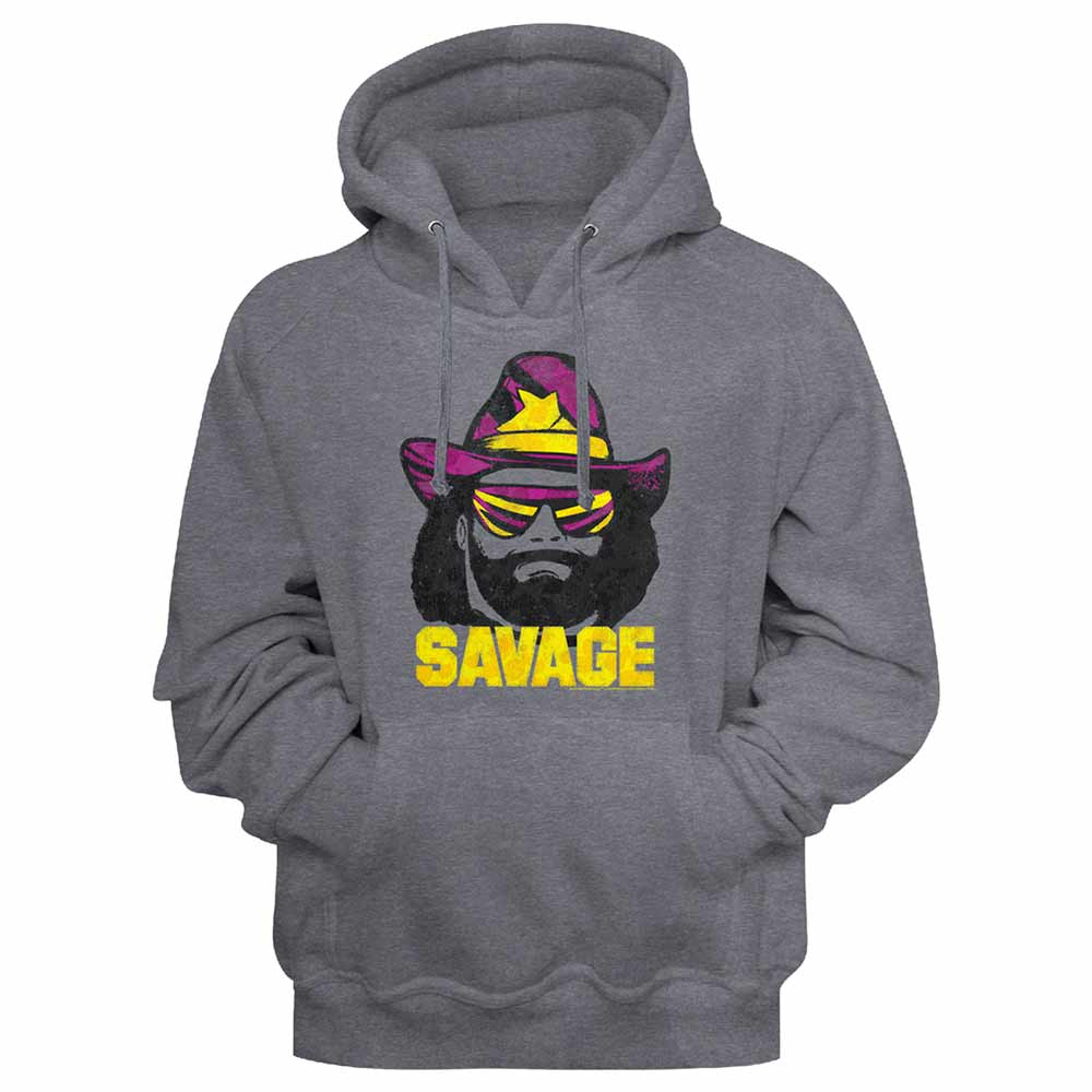 Macho Man Just Savage Gunmetal Heather Hoodie
