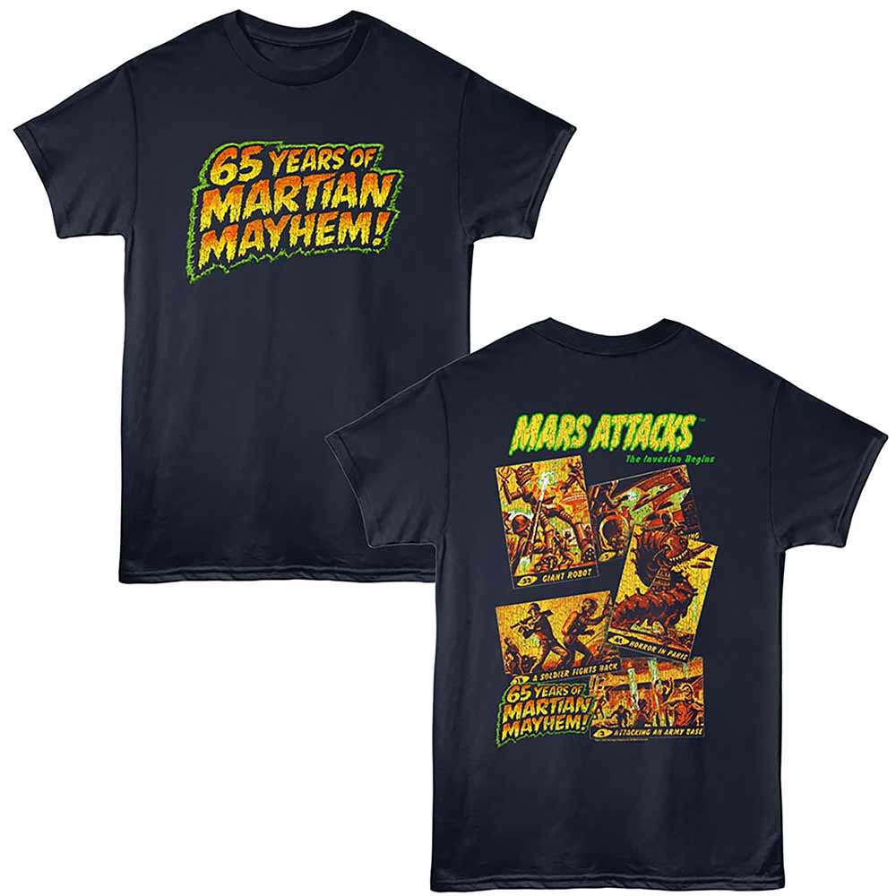 Mars Attacks The Invasion Begins Navy T-Shirt
