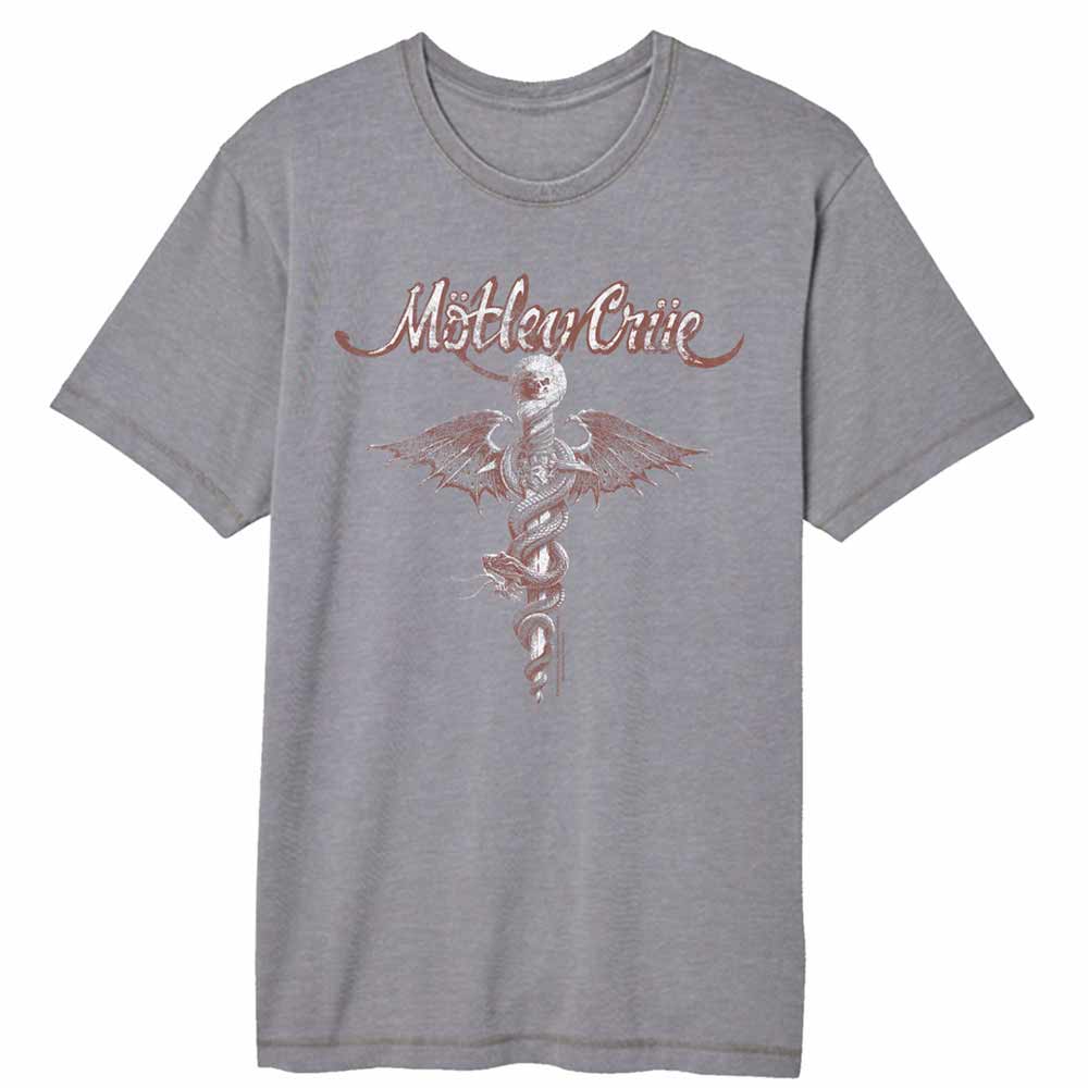 Motley Crue Feel Good Caduceus Gray Vintage Wash T-Shirt