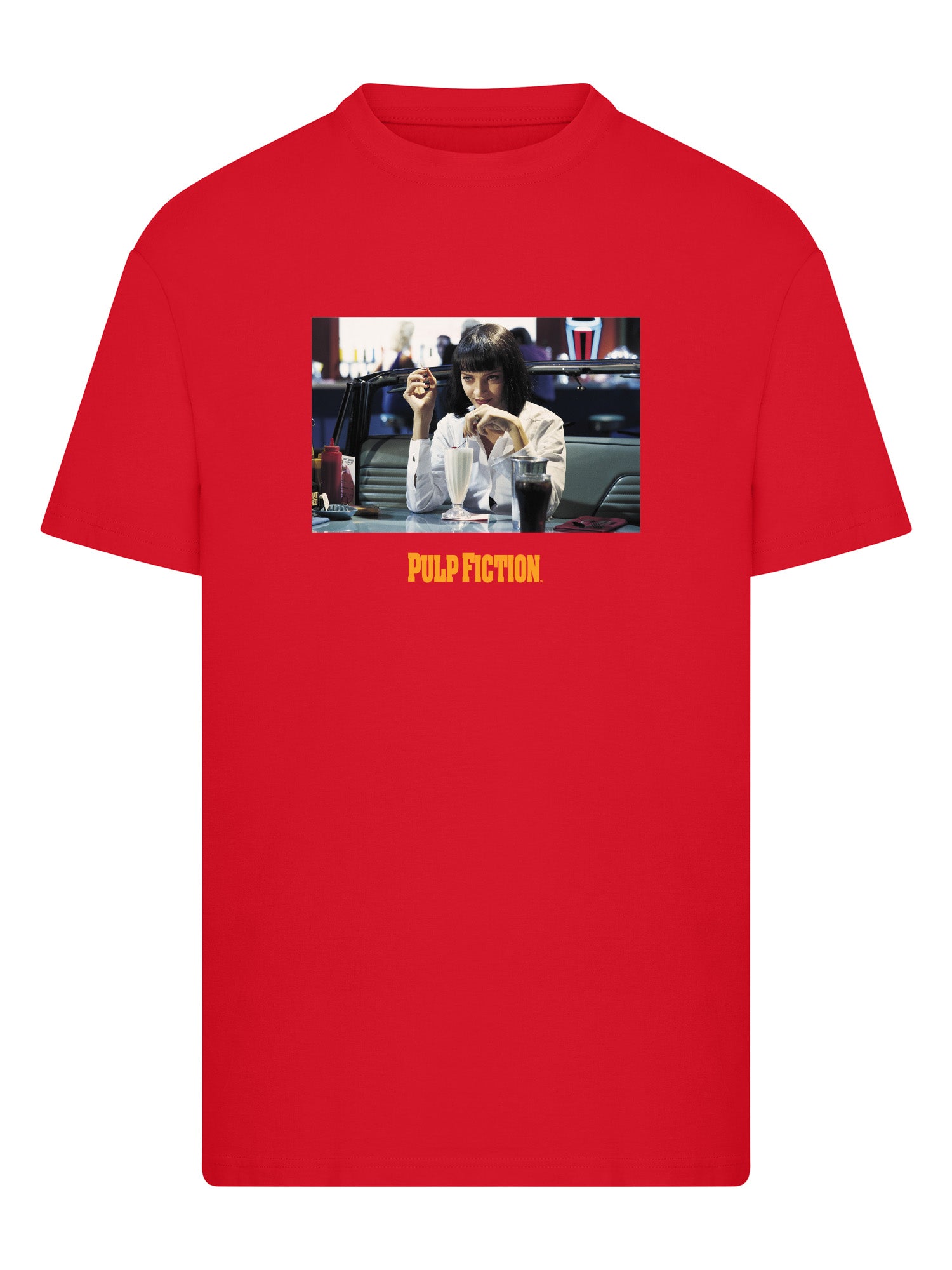 Wholesale Pulp Fiction t-shirt for your store - Men's T-Shirt Pulp Fiction Mia Wallace Graphic Print Tee Red (image 3)