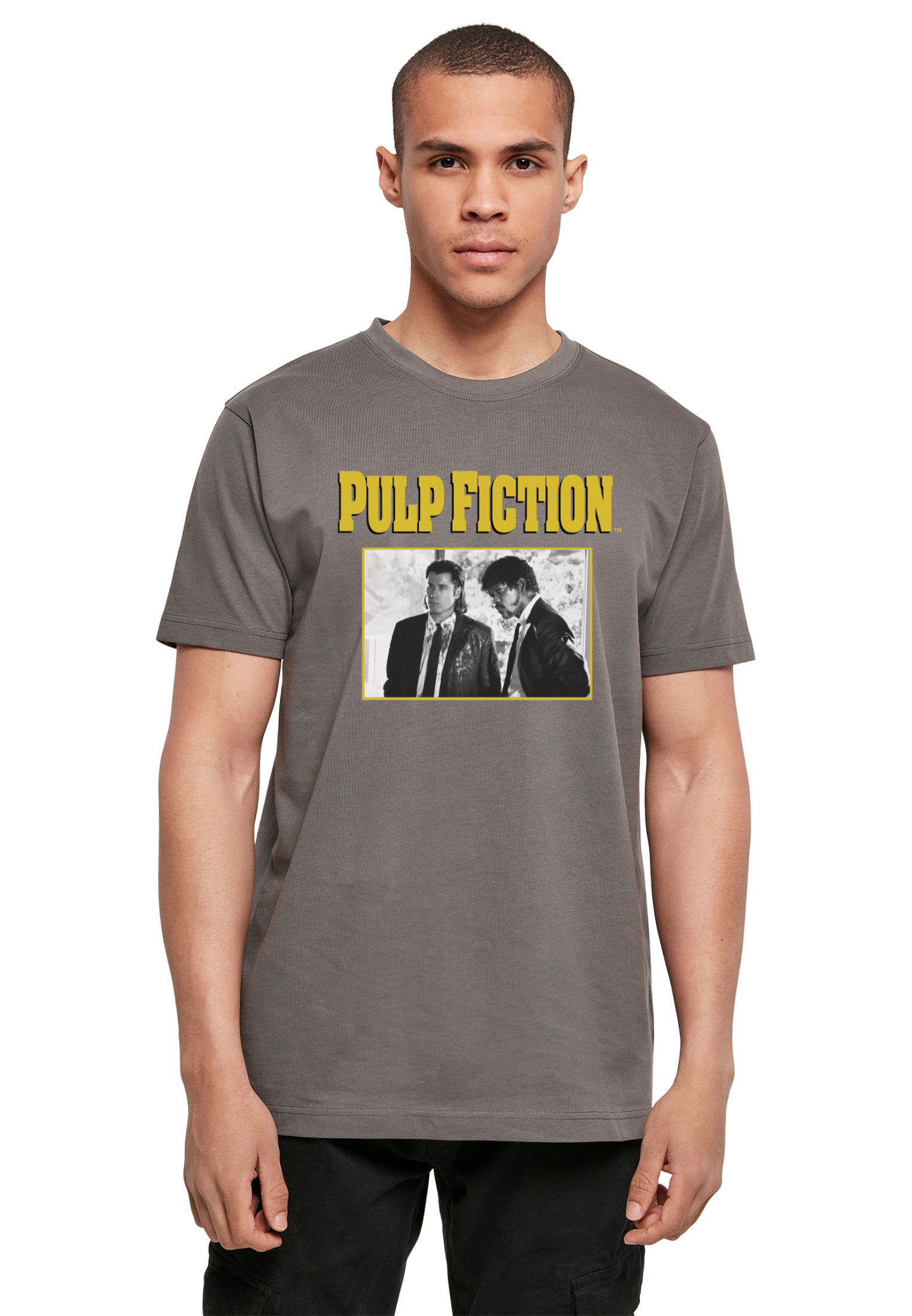 Wholesale Pulp Fiction t-shirt for your store - Men's T-Shirt Pulp Fiction Scenes Graphic Print Tee Dark Shadow (image 1)