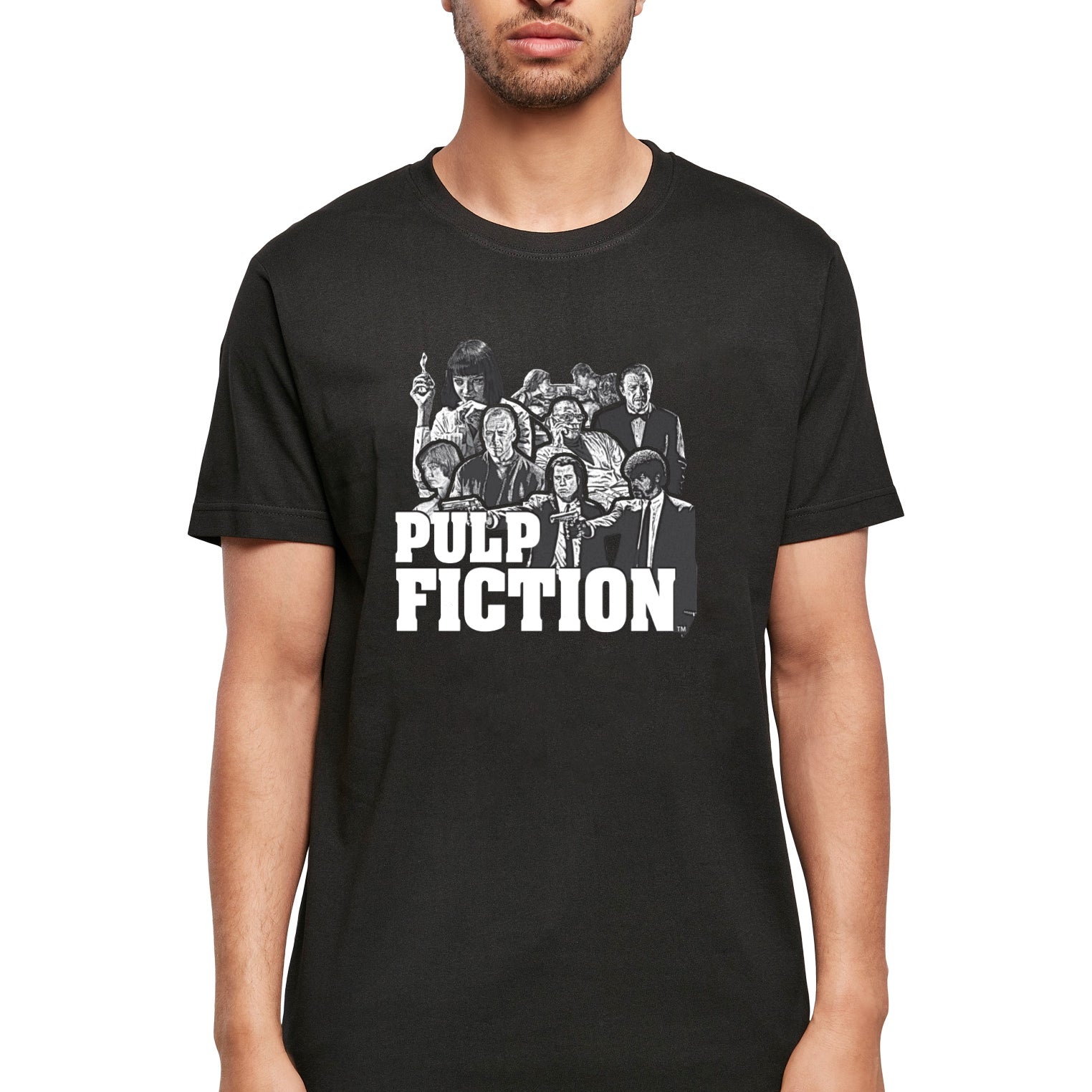 Wholesale Pulp Fiction t-shirt for your store - Men's T-Shirt Pulp Fiction Cast Graphic Graphic Print Tee Black (image 1)