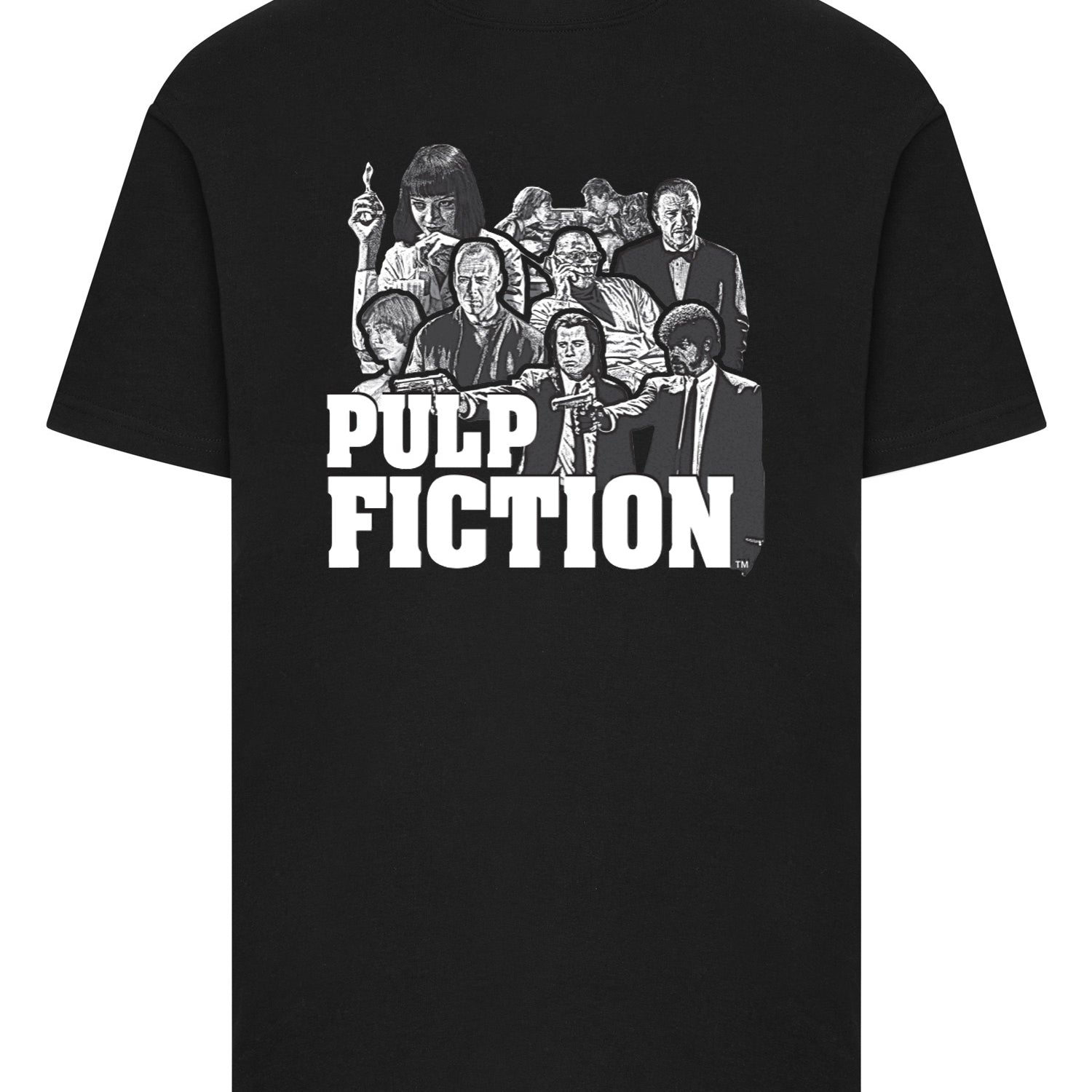 Wholesale Pulp Fiction t-shirt for your store - Men's T-Shirt Pulp Fiction Cast Graphic Graphic Print Tee Black (image 3)