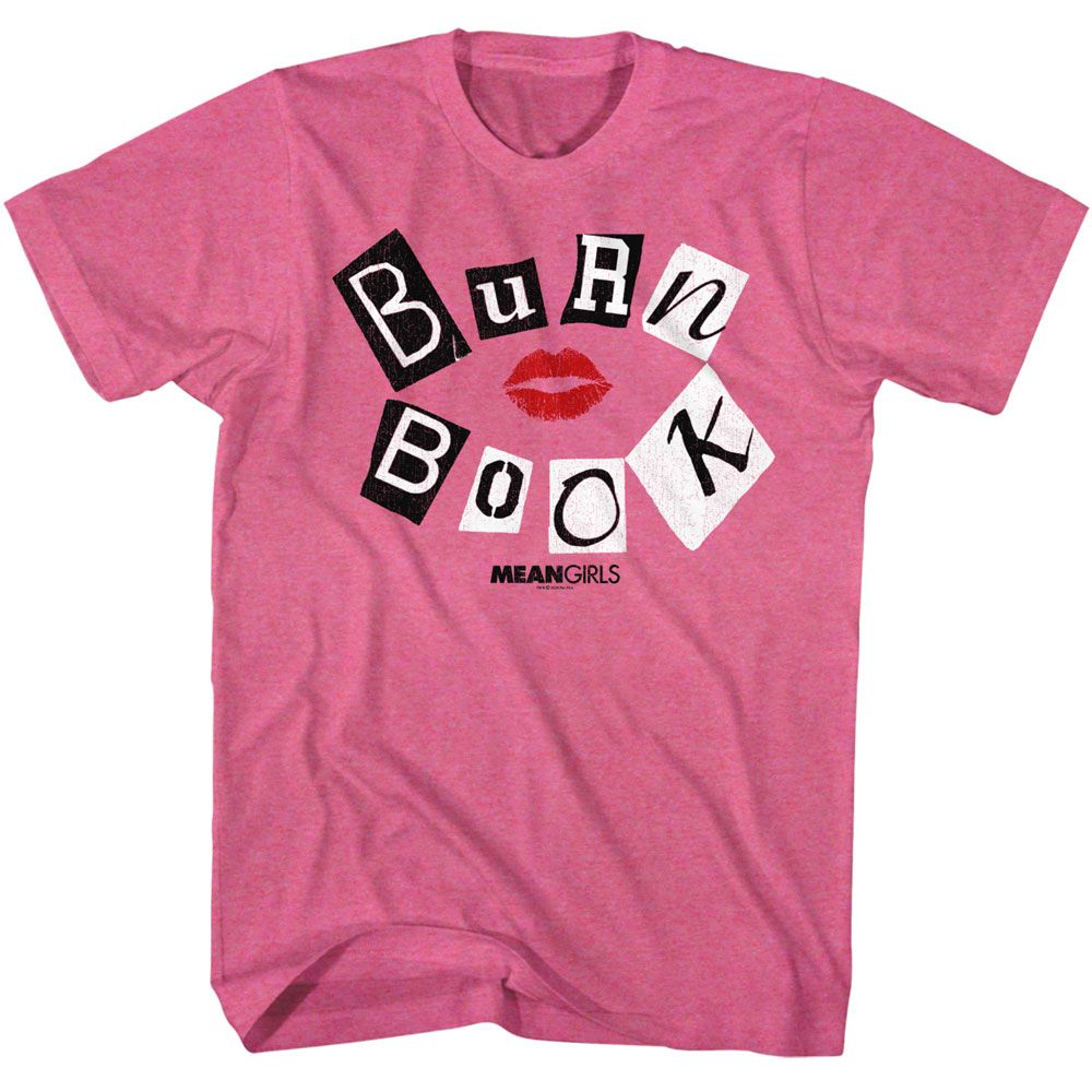 Mean Girls Burn Book Retro Pink Heather T-Shirt