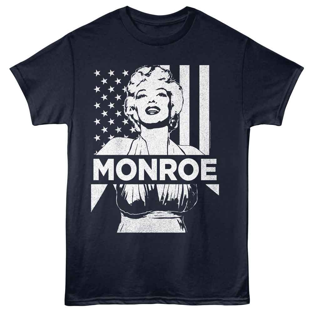 Marilyn Monroe Flag Navy T-Shirt