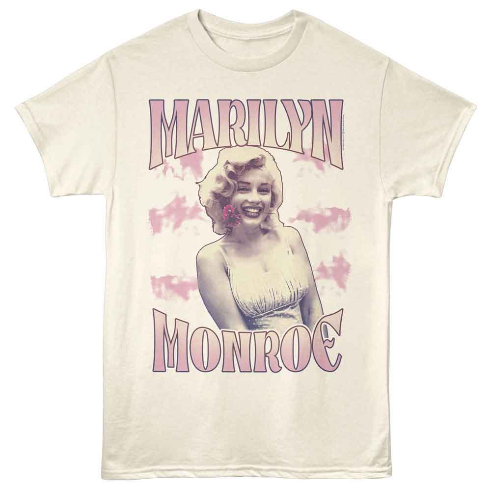 Marilyn Monroe Clouds and Flower Natural T-Shirt