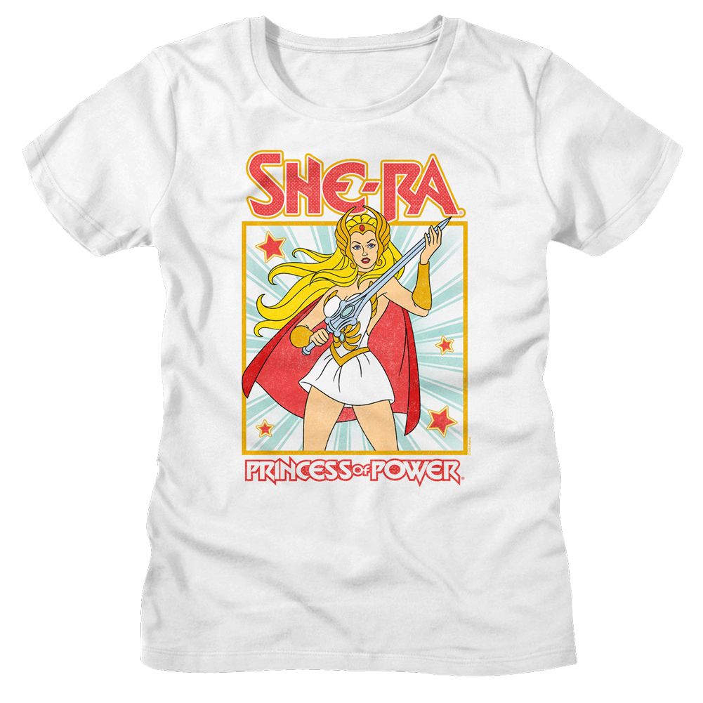 Masters of the Universe Motu She Ra Square White Women's T-Shirt