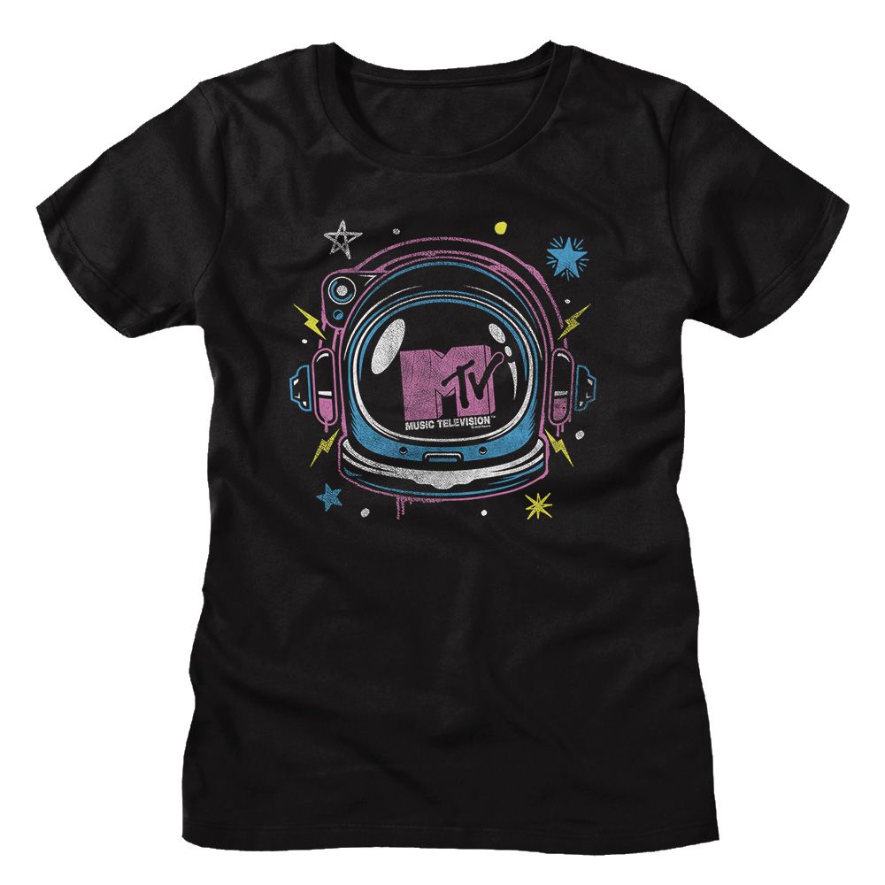 MTV Mtv Space Helmet Black Women's T-Shirt