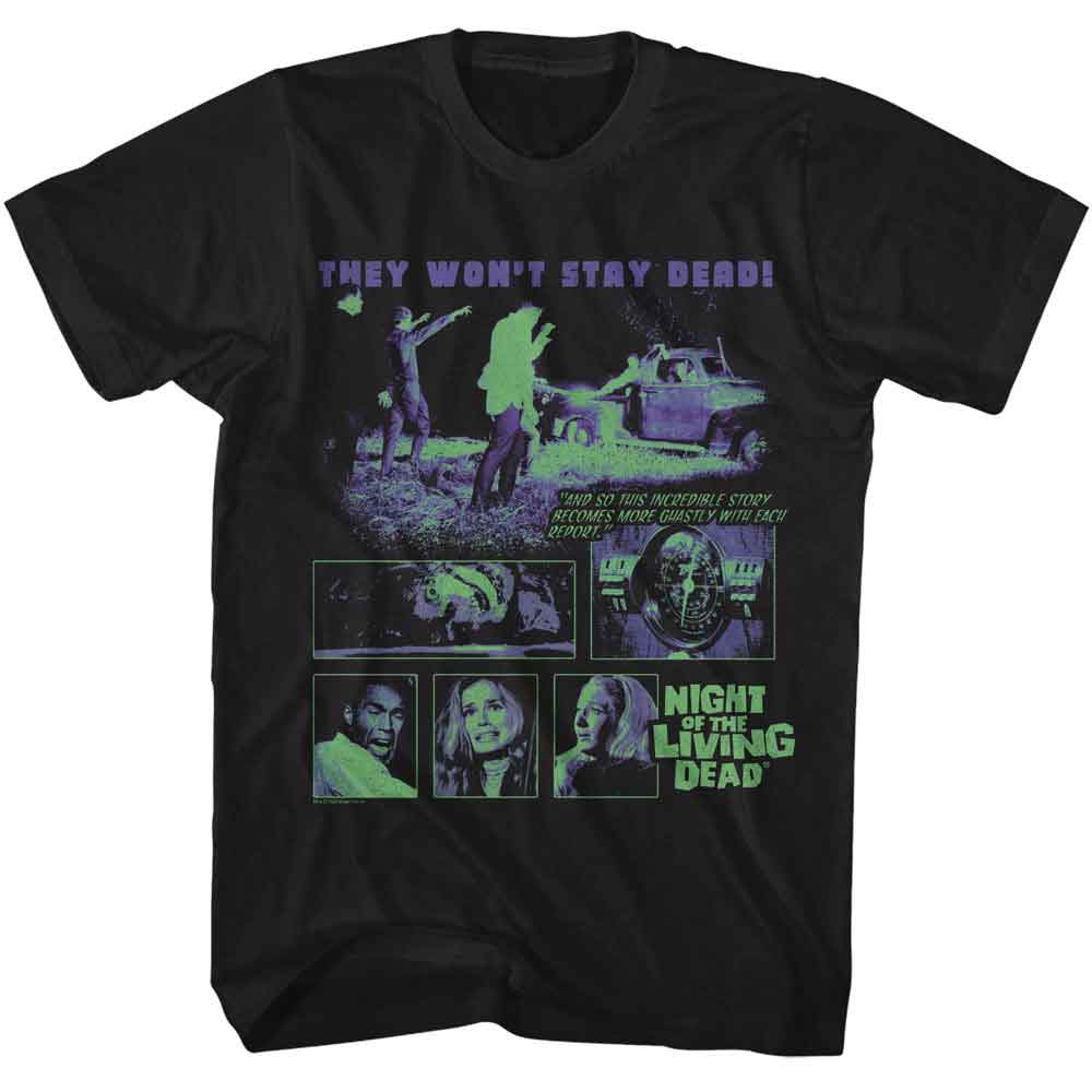 Night of the Living Dead NOTLD Zombies and Truck Black T-Shirt