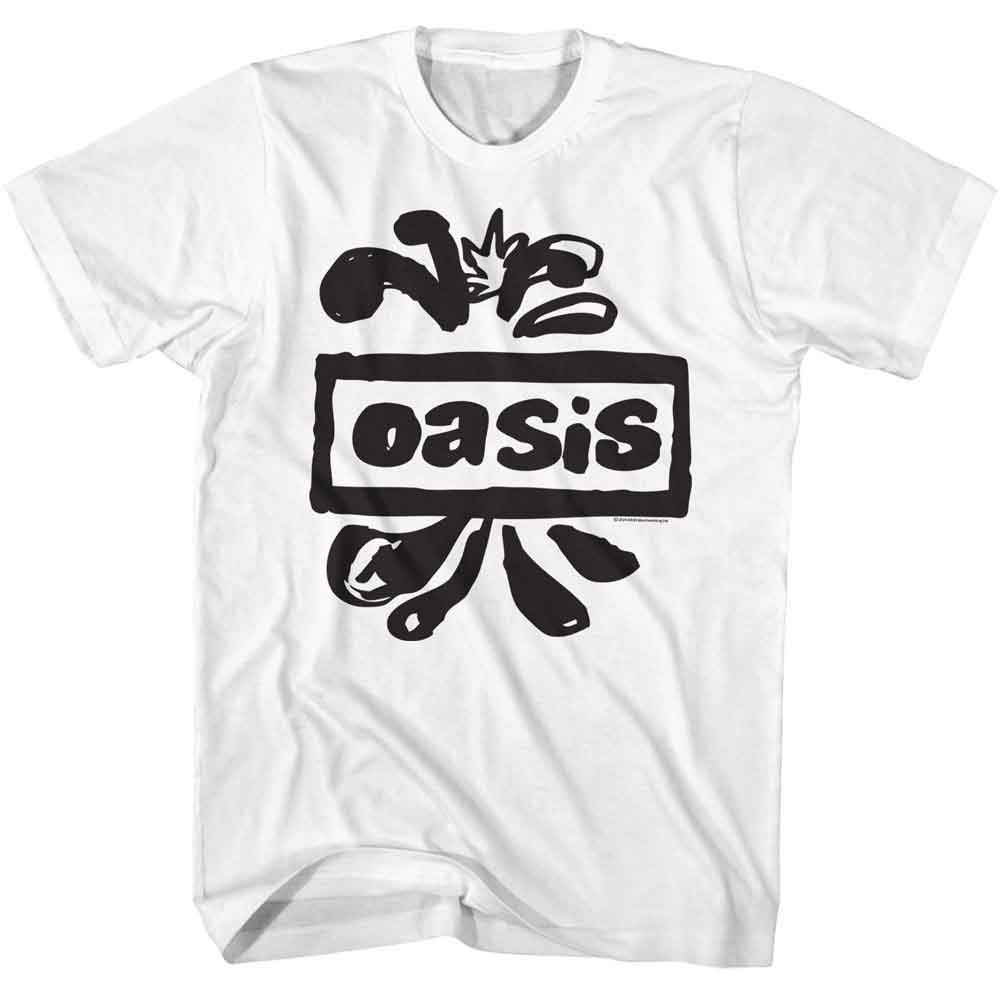 Oasis Splatter Logo White T-Shirt