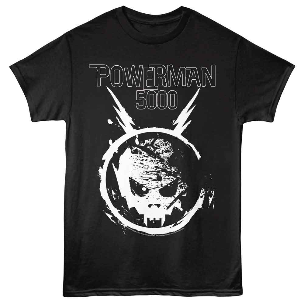 Powerman 5000 Space Skull Logo Black T-Shirt