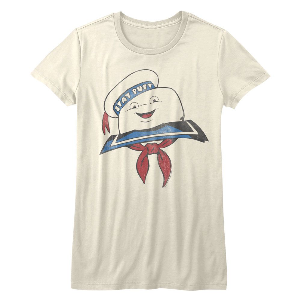 The Real Ghostbusters Stay Puft Head Vintage White Women's T-Shirt