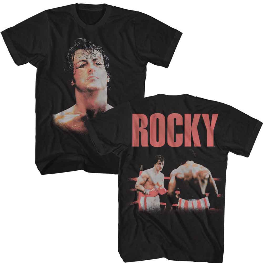 Rocky Head 2-Sided Print Black T-Shirt