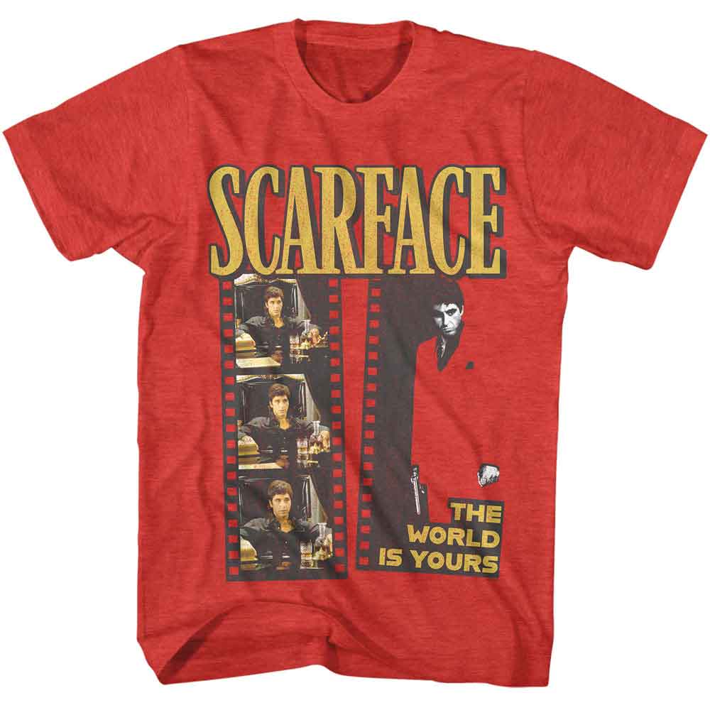 Scarface Film Strip Red Heather T-Shirt