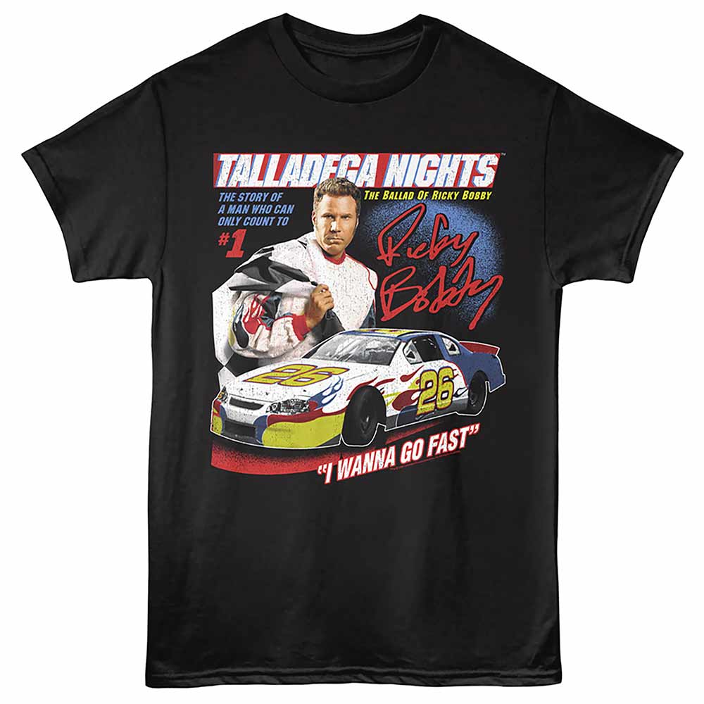 Talladega Nights Wanna Go Fast Black T-Shirt