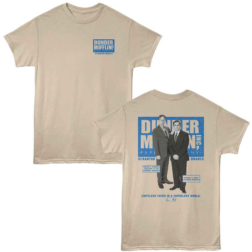 The Office Limitless Paper Front & Back Print Sand Color T-Shirt