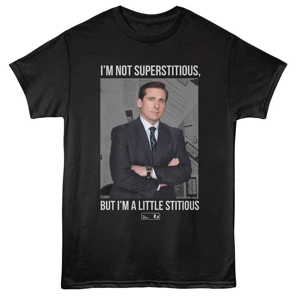 The Office TV Show A Little Stitious Black T-Shirt