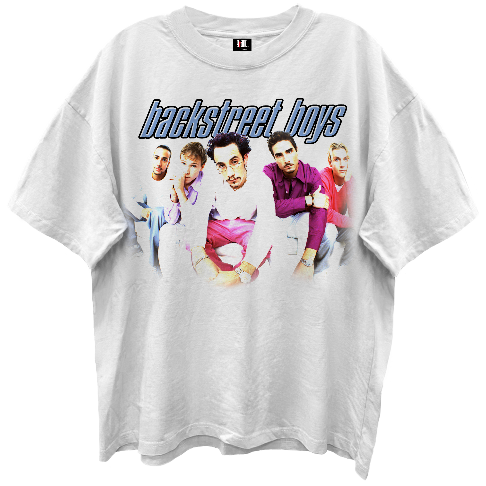 Giant Vintage Backstreet Boys I Want it That Way Blanc White Enzyme Washed T-Shirt