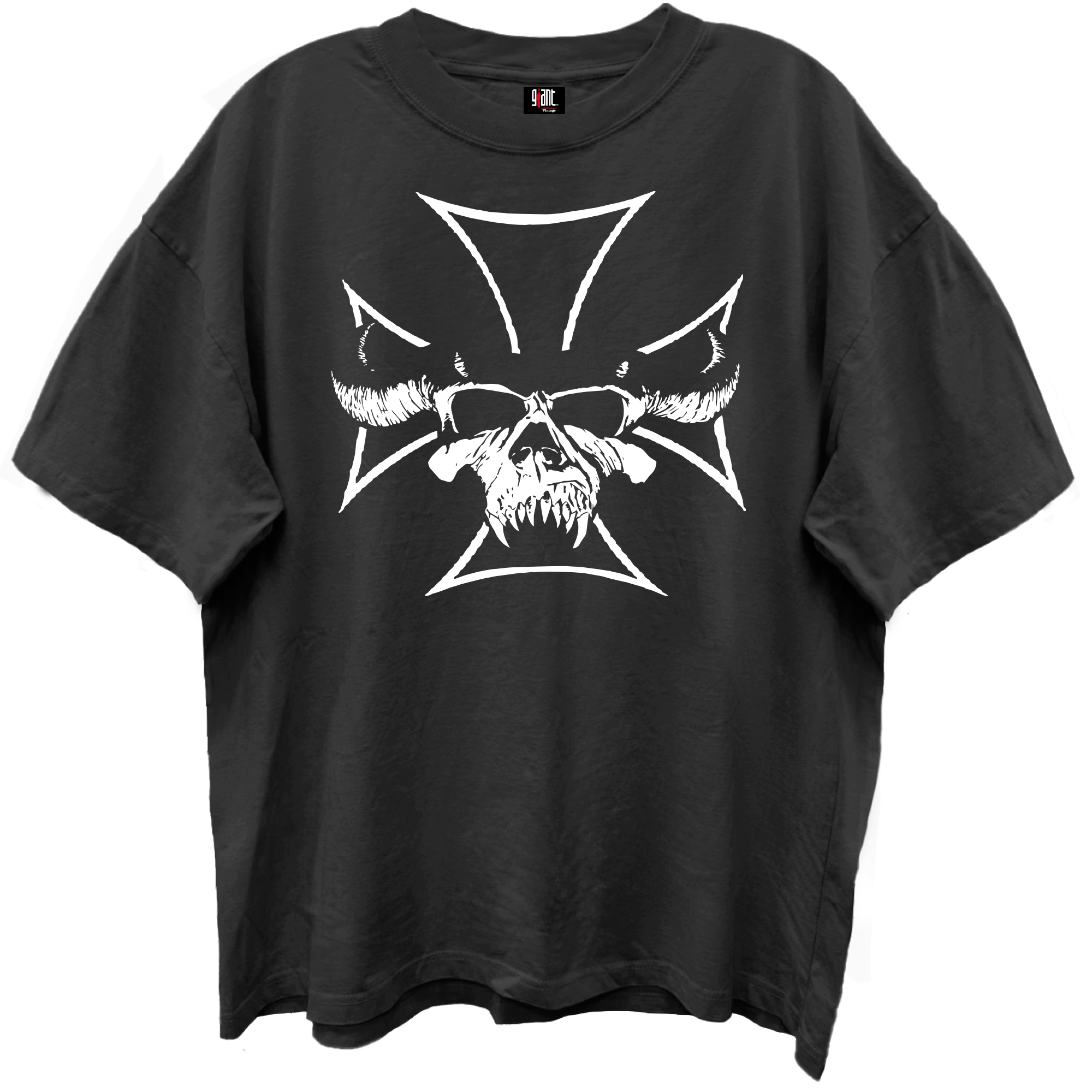 Giant Vintage Danzig Iron Cross Limo Black Enzyme Washed T-Shirt