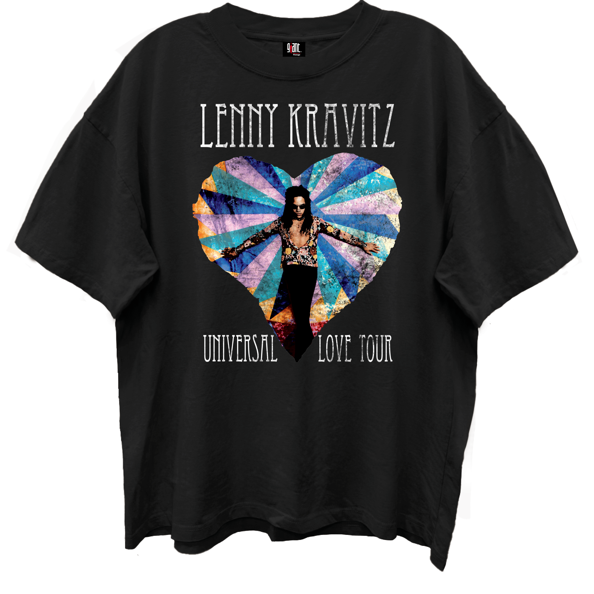 Giant Vintage Lenny Kravitz Universal Love Tour Limo Black Enzyme Washed T-Shirt