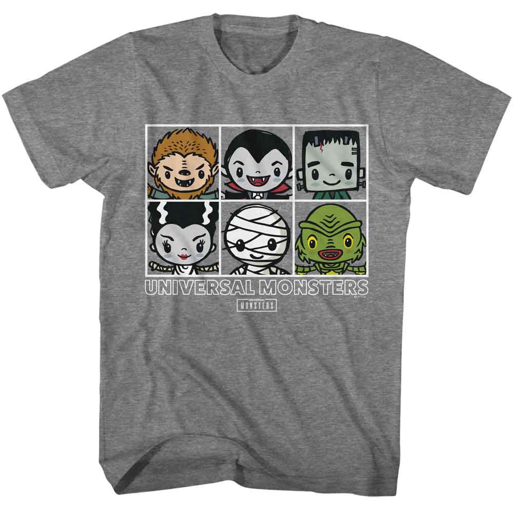 Universal Monsters Squares Graphite Heather T-Shirt