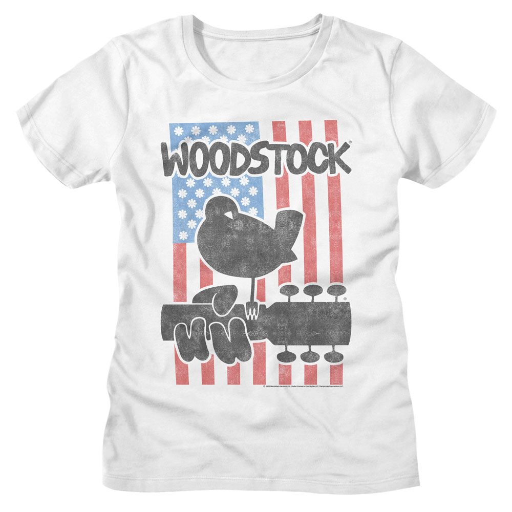 Woodstock Flower Flag White Women's T-Shirt