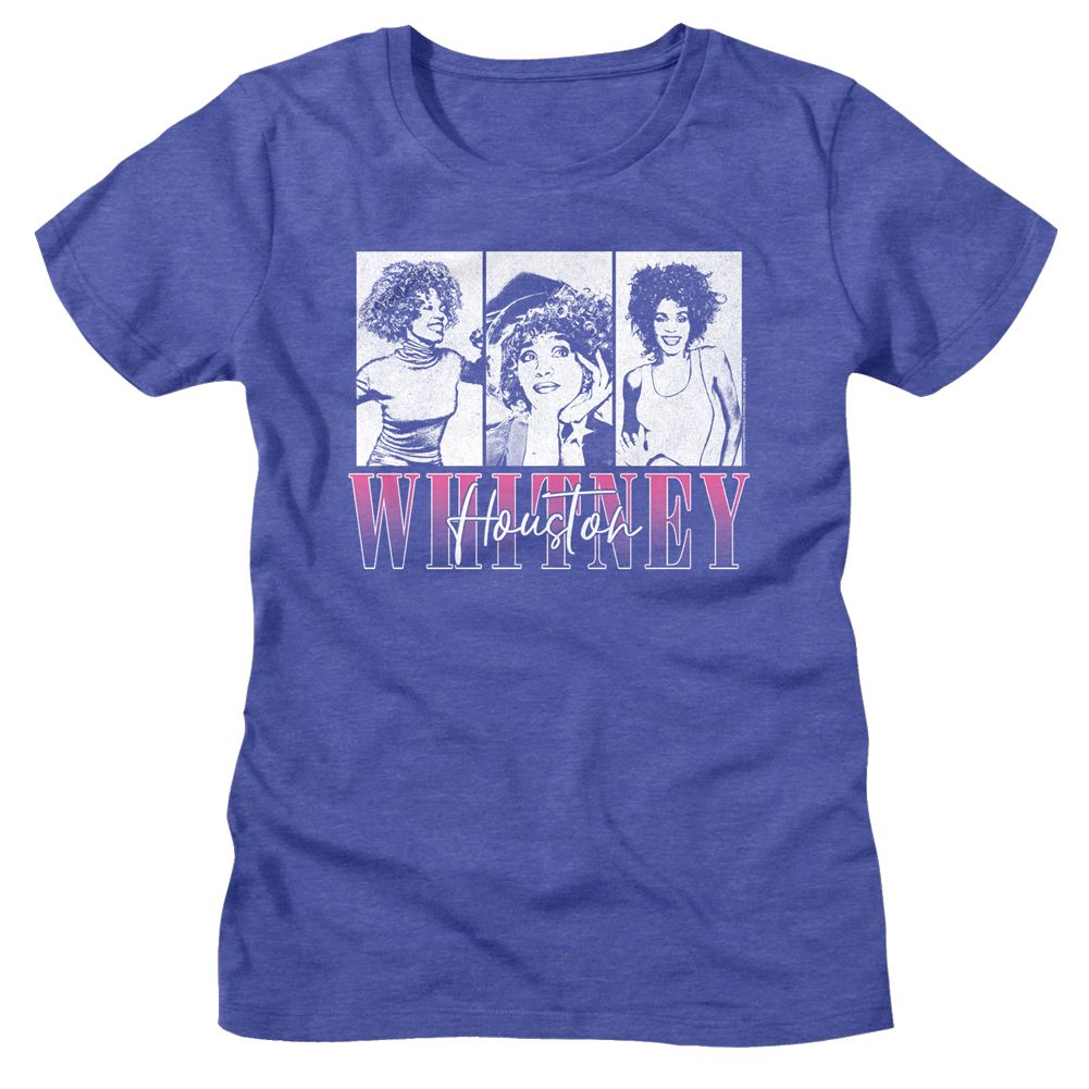 Whitney Houston Three Rectangles Royal Blue Heather Women's T-Shirt