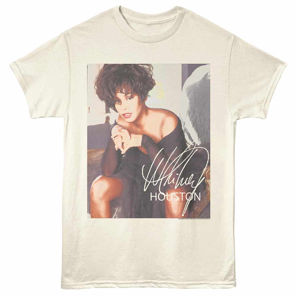 Whitney Houston Glamor Photo Natural T-Shirt