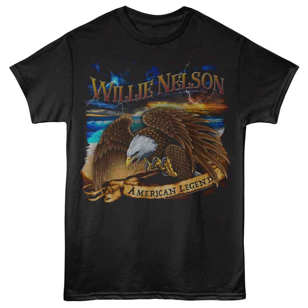 Willie Nelson Lightning Eagle Black T-Shirt