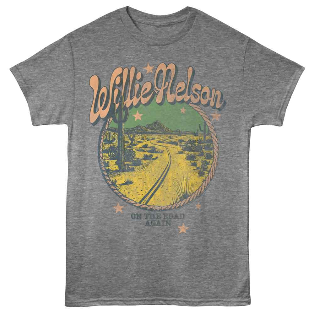 Willie Nelson on the Road Again Desert Graphite Heather T-Shirt